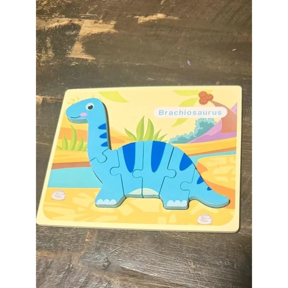 Set of 6 Wooden Dinosaur Puzzles